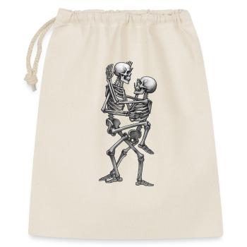 SKELETTEN IN LIEBE #5 – Schwarz & Weiß - Geschenkbeutel aus Baumwolle (40 x 50 cm) - Natur - Vorne
