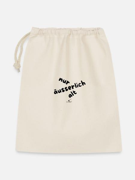 nur äusserlich alt - Geschenkbeutel aus Baumwolle (40 x 50 cm) - Natur