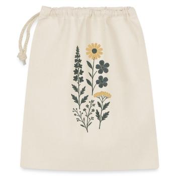 Vintage Blumenstrauß Gelb Blau - Geschenkbeutel aus Baumwolle (40 x 50 cm) - Natur - Vorne