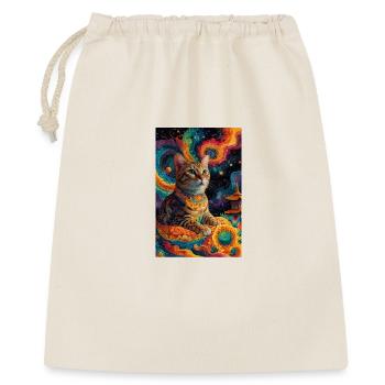 Buddha Cat - Geschenkbeutel aus Baumwolle (40 x 50 cm) - Natur - Vorne