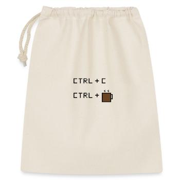 CTRL+C Kaffee Edition - Retro Büro Humor - Geschenkbeutel aus Baumwolle (40 x 50 cm) - Natur - Vorne
