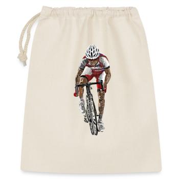 Rennradfahrer Sprint - Geschenkbeutel aus Baumwolle (40 x 50 cm) - Natur - Vorne