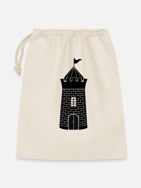 Burgturm - Geschenkbeutel aus Baumwolle (40 x 50 cm) - Natur