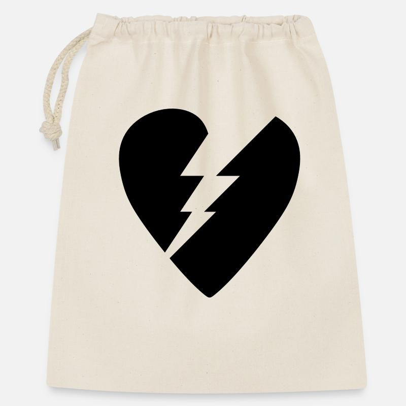 Cœur Noir Brisé logo - Sac cadeau 40 x 50 cm - nature