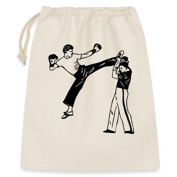 Kickboxen savate - Geschenkbeutel aus Baumwolle (40 x 50 cm) - Natur - Vorne