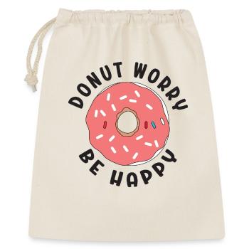 Donut Sorge Sei glücklich - Geschenkbeutel aus Baumwolle (40 x 50 cm) - Natur - Vorne