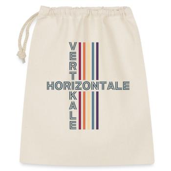 horizontale vertikale Retro Vintage - Geschenkbeutel aus Baumwolle (40 x 50 cm) - Natur - Vorne