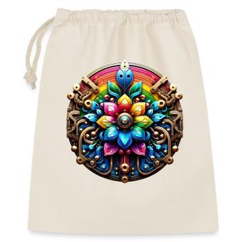 Psychedelische Steampunk Blume Regenbogen - Geschenkbeutel aus Baumwolle (40 x 50 cm) - Natur - Vorne