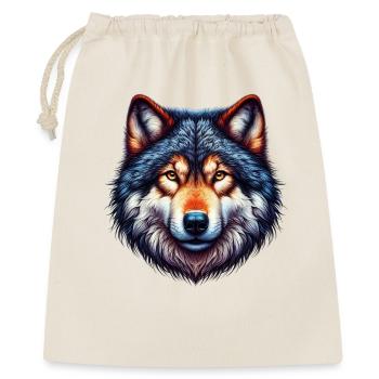 Wolf - Geschenkbeutel aus Baumwolle (40 x 50 cm) - Natur - Vorne