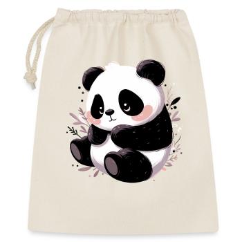 Panda - Geschenkbeutel aus Baumwolle (40 x 50 cm) - Natur - Vorne
