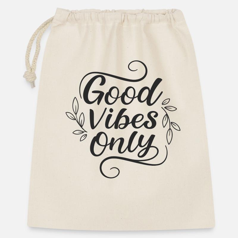 Gute Schwingungen... - Geschenkbeutel aus Baumwolle (40 x 50 cm) - Natur