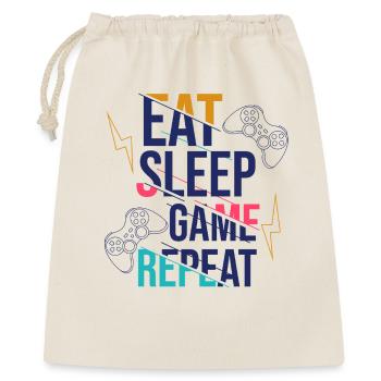 Eat Sleep Game Repeat – Funny Gamer Design - Gift Bag 40 x 50 cm - nature - Front