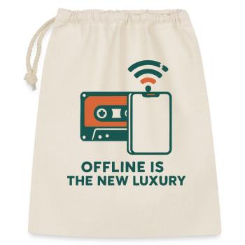Offline ist der neue Luxus - Geschenkbeutel aus Baumwolle (40 x 50 cm) - Natur - Vorne