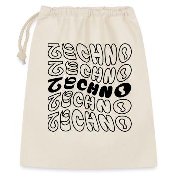 Wellenförmiges Techno-Logo-Design. - Geschenkbeutel aus Baumwolle (40 x 50 cm) - Natur - Vorne