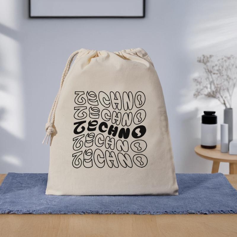 Conception de logo Techno wavy. Sac cadeau 40 x 50 cm