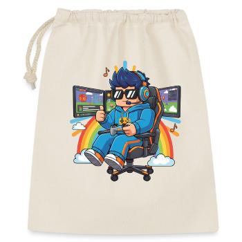 Streamer cool jouant à des jeux - Sac cadeau 40 x 50 cm - nature - Devant