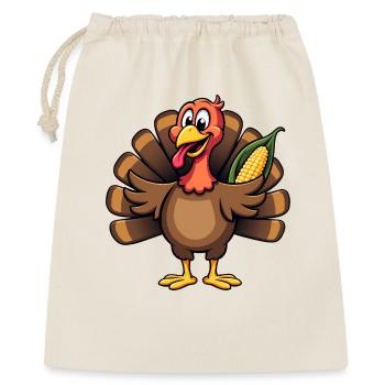 Thanksgiving Drôle Dinde de Thanksgiving - Sac cadeau 40 x 50 cm - nature - Devant