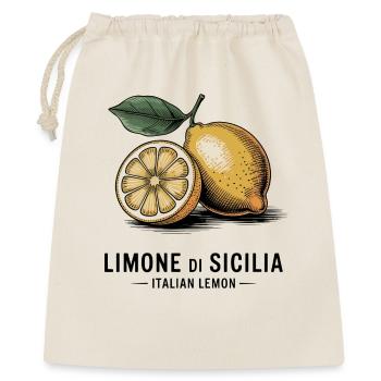 Limone di Sicilia – Italienische Zitrone - Geschenkbeutel aus Baumwolle (40 x 50 cm) - Natur - Vorne