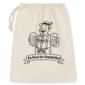Herr Bier - Ein Prosit der Gemütlichkeit - Geschenkbeutel aus Baumwolle (40 x 50 cm) - Natur - Vorne