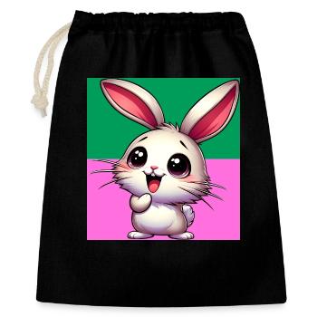 rabbit - Gift Bag 40 x 50 cm - black - Front