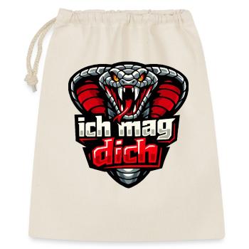 Böse Kobra "Ich mag Dich" - Geschenkbeutel aus Baumwolle (40 x 50 cm) - Natur - Vorne