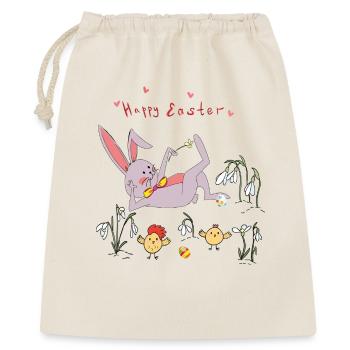 Lapin de Pâques avec poussins - Sac cadeau 40 x 50 cm - nature - Devant