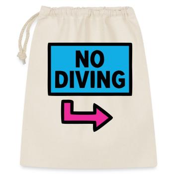 No Diving Schild Pool Retro - Geschenkbeutel aus Baumwolle (40 x 50 cm) - Natur - Vorne