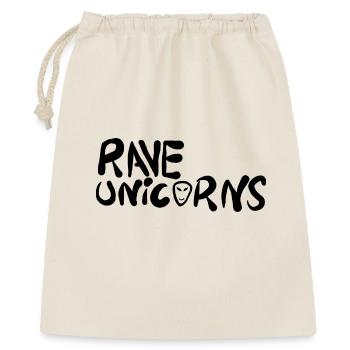 Rave Unicorns Logo Text Black - Geschenkbeutel aus Baumwolle (40 x 50 cm) - Natur - Vorne