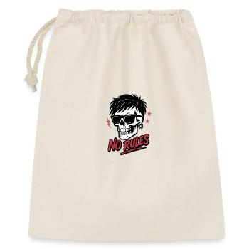 Edgy Skull with Sunglasses and No Rules Text - Gift Bag 40 x 50 cm - nature - Front