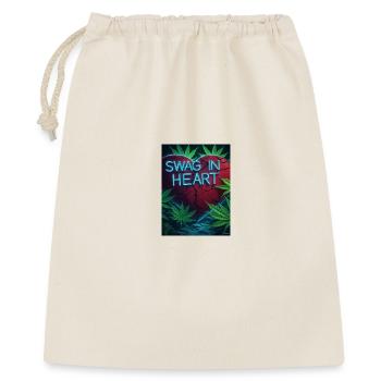 Neon Heart Swag Cannabis - Geschenkbeutel aus Baumwolle (40 x 50 cm) - Natur - Vorne