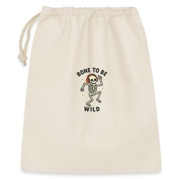 Bone to be Wild - Conception de squelette drôle d’Halloween - Sac cadeau 40 x 50 cm - nature - Devant