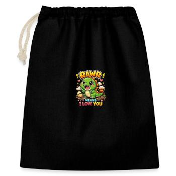 Dino Rawr J’adore Tu - Sac cadeau 40 x 50 cm - noir - Devant