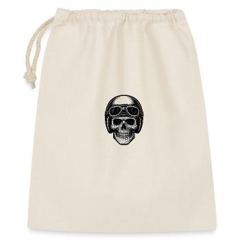 Crâne aviateur en noir et blanc - Sac cadeau 40 x 50 cm - nature - Devant