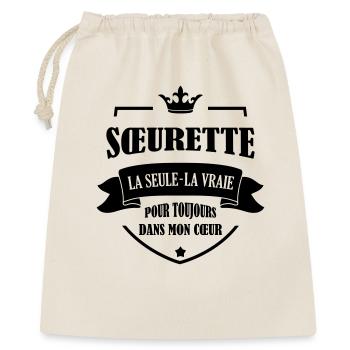 Soeur Sœur Naissance Bébé Soeurette Famille - Gift Bag 40 x 50 cm - nature - Front