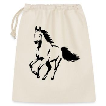 étalon - jument - poulain - cheval - Sac cadeau 40 x 50 cm - nature - Devant