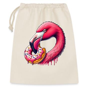 Drôle de festin pour les yeux - Flamingo avec beignet - Sac cadeau 40 x 50 cm - nature - Devant