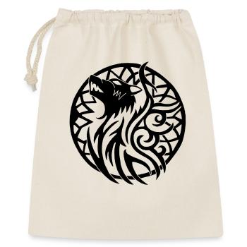 Black wolf and lucky talisman - Gift Bag 40 x 50 cm - nature - Front