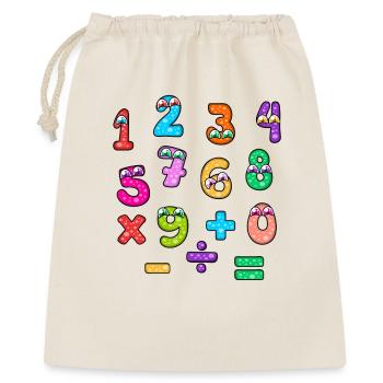 Motif de visages de chiffres colorés pour bébé - Sac cadeau 40 x 50 cm - nature - Devant