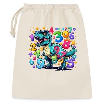 Zahlentag: Lebhafter Dinosaurier mit Zahlenchaos - Geschenkbeutel aus Baumwolle (40 x 50 cm) - Natur - Vorne
