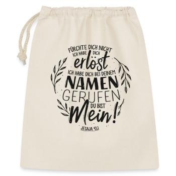 Appelé par ton nom - Lettrage de versets bibliques - Sac cadeau 40 x 50 cm - nature - Devant