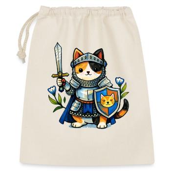 Knight Kitten Rüstungsquest - Geschenkbeutel aus Baumwolle (40 x 50 cm) - Natur - Vorne