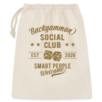 Club social de backgammon | Jeu de société - Sac cadeau 40 x 50 cm - nature - Devant