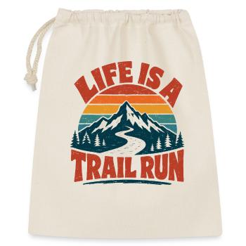 Trailrunning Natur's Laufband Floral - Geschenkbeutel aus Baumwolle (40 x 50 cm) - Natur - Vorne