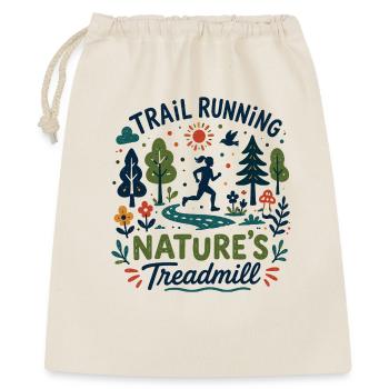 Trailrunning Natur's Laufband Floral - Geschenkbeutel aus Baumwolle (40 x 50 cm) - Natur - Vorne