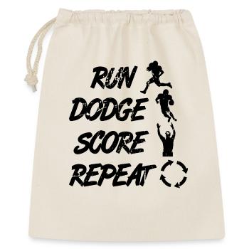 Run Dodge Score Repeat - Geschenkbeutel aus Baumwolle (40 x 50 cm) - Natur - Vorne