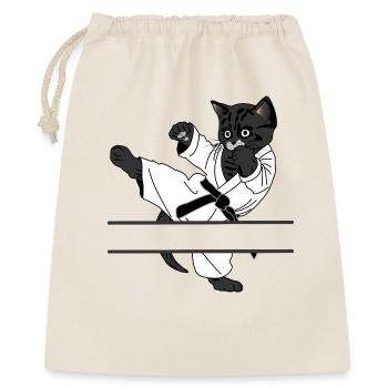 Black Cat Karate Kick - Geschenkbeutel aus Baumwolle (40 x 50 cm) - Natur - Vorne