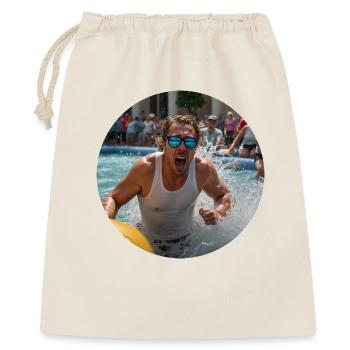 Malle Poolparty - Geschenkbeutel aus Baumwolle (40 x 50 cm) - Natur - Vorne