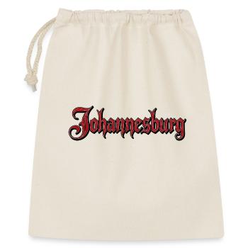 Johannesburg Schriftzug mit Gothic-Optik - Geschenkbeutel aus Baumwolle (40 x 50 cm) - Natur - Vorne