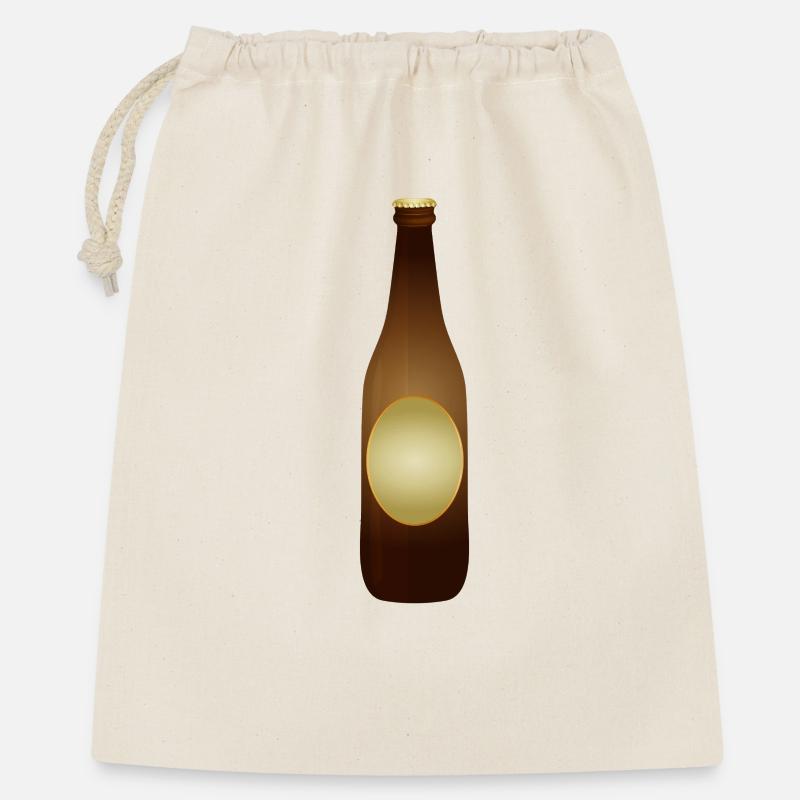 Brown beer bottle with label and crown cap - Gift Bag 40 x 50 cm - nature
