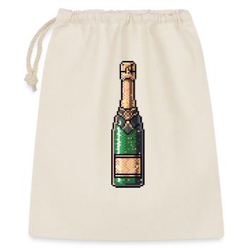 PixelChampagne Flasche Retro - Geschenkbeutel aus Baumwolle (40 x 50 cm) - Natur - Vorne